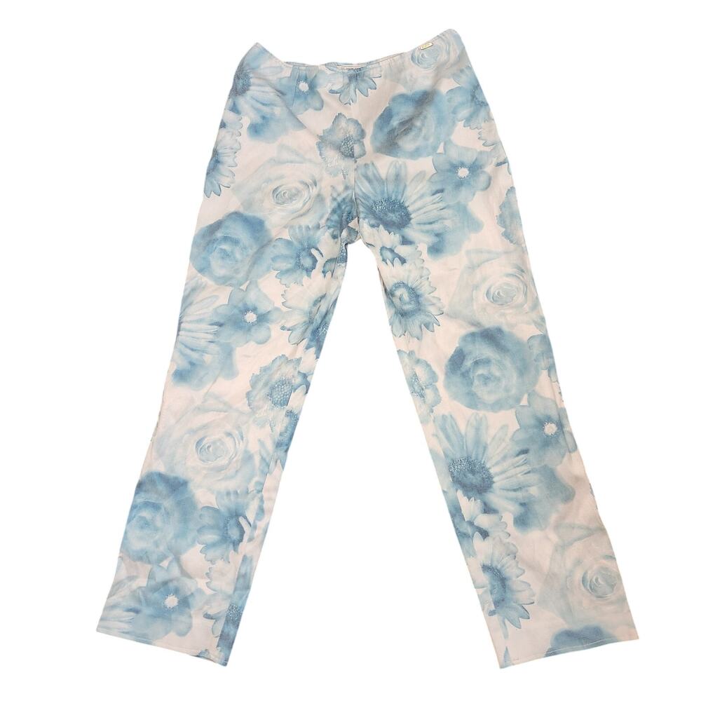 Vintage St. John Sport by Marie Gray Floral Print Straight Leg Pants - Size 12